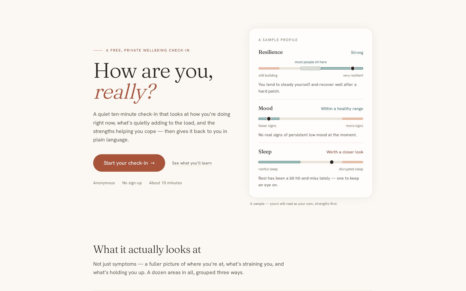 The How Are You, Really? landing page — an Ape Labs project
